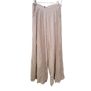 4SI3NNA Beige & White Stripe Wide Leg Pants Size Medium